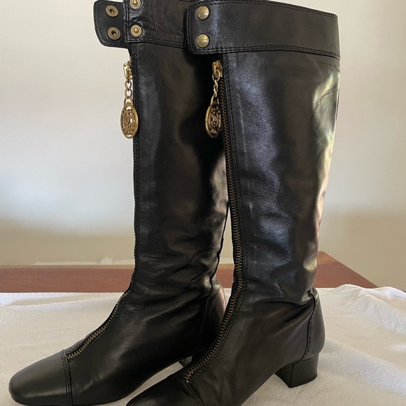 Juicy Couture Tall Black Leather Marcella Boots - size 7M - Picture 3 of 7